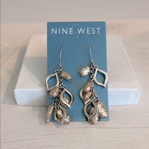 Silver and Neutral Dangle Earrings. NWT
